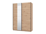 Noah Oak Effect Mirrored Sliding Door Wardrobe 145cm - 11013480