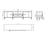 Orleans Oak Effect And White 189cm Wide TV Unit Cabinet With Storage 11013346