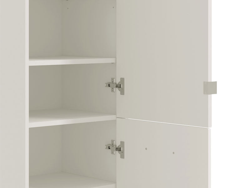 Lisbon White Mirrored 1 Door 30 Pair Tall Slim Shoe Cabinet Cupboard - 11012393
