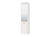 Lisbon White Mirrored 1 Door 30 Pair Tall Slim Shoe Cabinet Cupboard - 11012393