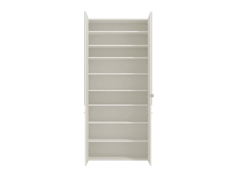 Lisbon White Mirrored Door 50 Pair Large Shoe Cabinet Cupboard - 11011487