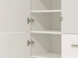 Lisbon White Mirrored Door 50 Pair Large Shoe Cabinet Cupboard - 11011487
