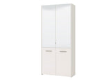 Lisbon White Mirrored Door 50 Pair Large Shoe Cabinet Cupboard - 11011487