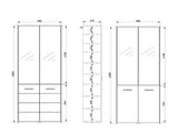Lisbon White Mirrored Door 50 Pair Large Shoe Cabinet Cupboard - 11011487