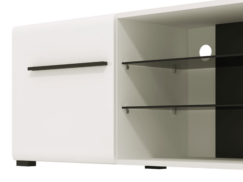 Moderna Large Tall White Gloss TV Cabinet for upto 65inch TV 11008824