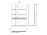 Veymont Cashmere Taupe And Mirrored 150cm Sliding Door Wardrobe - 11014744