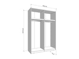 Veymont Cashmere Taupe And Mirrored 150cm Sliding Door Wardrobe - 11014744