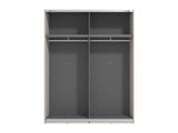 Veymont Cashmere Taupe And Mirrored 150cm Sliding Door Wardrobe - 11014744