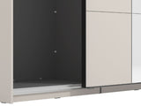 Veymont Cashmere Taupe And Mirrored 150cm Sliding Door Wardrobe - 11014744