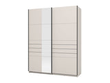 Veymont Cashmere Taupe And Mirrored 150cm Sliding Door Wardrobe - 11014744