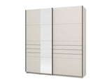 Veymont Cashmere Taupe And Mirrored 200cm Sliding Door Wardrobe - 11014745