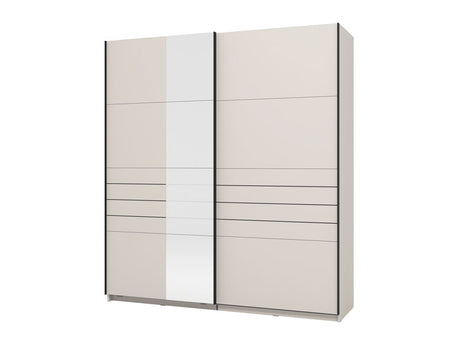 Veymont Cashmere Taupe And Mirrored 200cm Sliding Door Wardrobe - 11014745