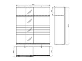 Veymont Cashmere Taupe And Mirrored 200cm Sliding Door Wardrobe - 11014745