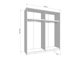 Veymont Cashmere Taupe And Mirrored 200cm Sliding Door Wardrobe - 11014745