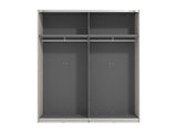 Veymont Cashmere Taupe And Mirrored 200cm Sliding Door Wardrobe - 11014745