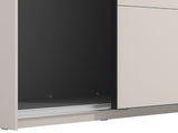 Veymont Cashmere Taupe And Mirrored 245cm Wide Sliding Door Wardrobe - 11014747