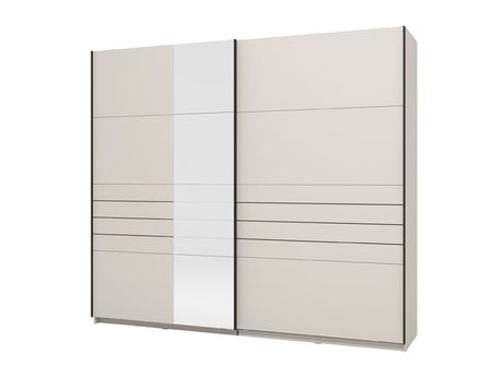 Veymont Cashmere Taupe And Mirrored 245cm Wide Sliding Door Wardrobe - 11014747
