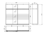 Veymont Cashmere Taupe And Mirrored 245cm Wide Sliding Door Wardrobe - 11014747