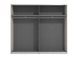 Veymont Cashmere Taupe And Mirrored 245cm Wide Sliding Door Wardrobe - 11014747