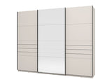 Veymont Cashmere Taupe And Mirrored Extra Large 270cm Sliding Door Wardrobe - 11014748
