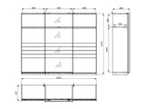 Veymont Cashmere Taupe And Mirrored Extra Large 270cm Sliding Door Wardrobe - 11014748