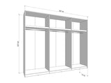 Veymont Cashmere Taupe And Mirrored Extra Large 270cm Sliding Door Wardrobe - 11014748