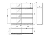 Veymont Cashmere Taupe And Mirrored Large 220cm Sliding Door Wardrobe - 11014746