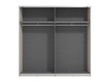 Veymont Cashmere Taupe And Mirrored Large 220cm Sliding Door Wardrobe - 11014746