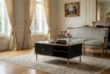 Camelienne Slatted Black And Gold Elegant Storage Coffee Table 3150rz