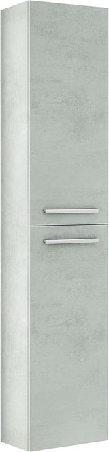 Alfonso  Concrete Grey Effect 2 Door Wall Hung Bathroom Storage Cupboard-305460L