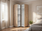 Nevaris Oak Effect Narrow 2 Door Space-Saving Corner Wardrobe - 11014891
