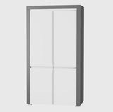 Chicago Grey and White 2 Door Wardrobe with Shelves and LED Lights - ABS1 - N13