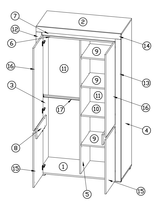 Chicago Grey and White 2 Door Wardrobe with Shelves and LED Lights - ABS1 - N13