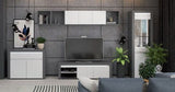 Chicago White and Grey Matte TV Cabinet Entertainment Unit - ABTV-1