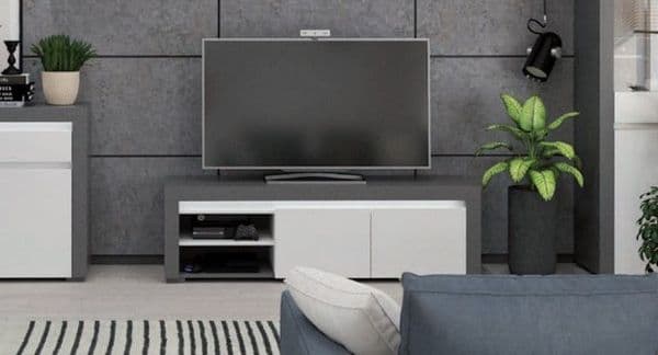 Chicago White and Grey Matte TV Cabinet Entertainment Unit - ABTV-1