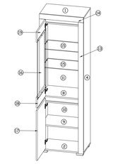 Chicago White and Grey Tall Display Cabinet with Glass Door and LED Lights - ABW-2 - N14