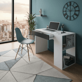 Abot Grey and White Desk with Drawer and Shelves-0Z2313A