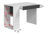 Abot Grey and White Desk with Drawer and Shelves-0Z2313A