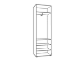 Lucca White Gloss And Oak Effect Slim Narrow Shallow Depth Wardrobe - 11008560