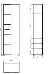 Lucca White Gloss Slim Narrow Shallow Depth Wardrobe for Small Spaces -11008561
