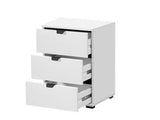 Palma White 3 Drawer Bedside Table - 11008319