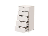 Palma Arctic White Tall Narrow 5 Drawer Chest - 11008310