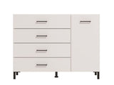 Matera White 1 Door 4 Drawer Sideoard Storage Unit - 11012347