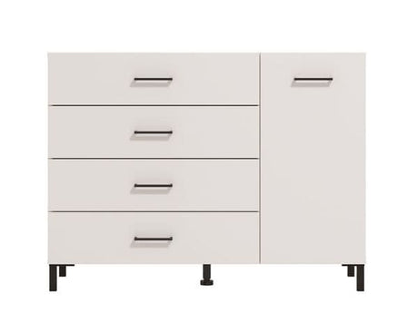 Matera White 1 Door 4 Drawer Sideoard Storage Unit - 11012347