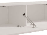 Ambrelle White Slat Effect Wall Mounted Floating Wide 154cm Large TV Entertainment Unit 11014661