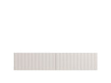 Ambrelle White Slat Effect Wall Mounted Floating Wide 154cm Large TV Entertainment Unit 11014661
