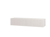 Ambrelle White Slat Effect Wall Mounted Floating Wide 154cm Large TV Entertainment Unit 11014661