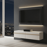 Arvelle Cashmere And Oak Effect Wall Mounted Floating 128cm TV Cabinet Unit 11013551