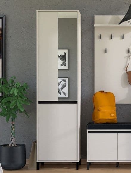 Larance Cashmere Taupe Slim Narrow Shallow Depth Wardrobe for Small Spaces 11014467