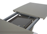 Asfen 1.6m Latte Glass Extending Dining Table with Glass Base